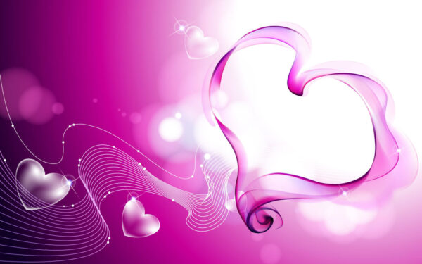 Wallpaper Love, Pink, Hearts, Smoke