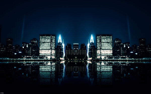 Wallpaper City, Night, Reflections