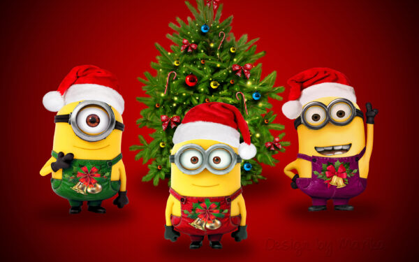 Wallpaper Santa, Minions