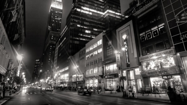 Wallpaper Road, Black, Aesthetic, Lighting, Picture, White, Buildings, Desktop, Between, And