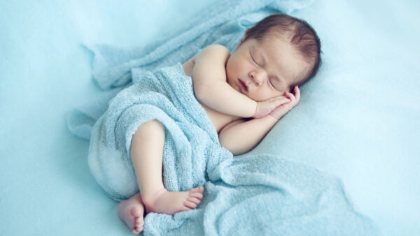 Wallpaper Light, Blue, Towel, Covering, With, Child, Baby, Cute, Sleeping, Cloth