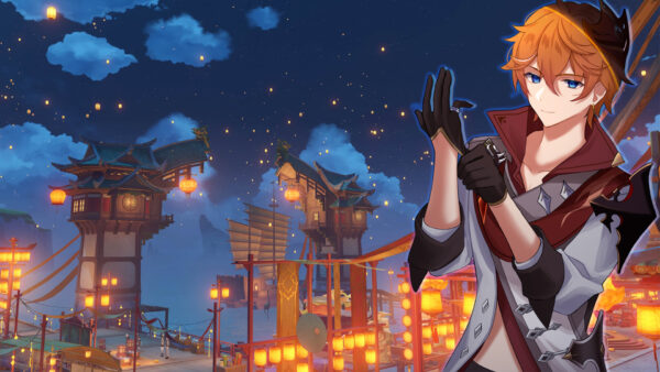 Wallpaper Boy, Blue, Genshin, Impact, Eyes