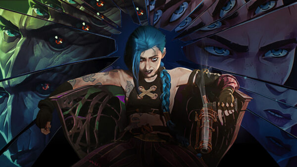 Wallpaper Arcane, Hair, Blue, Jinx