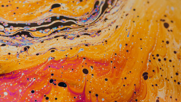 Wallpaper Liquid, Paint, Desktop, Mobile, Black, Abstract, Stains, Yellow