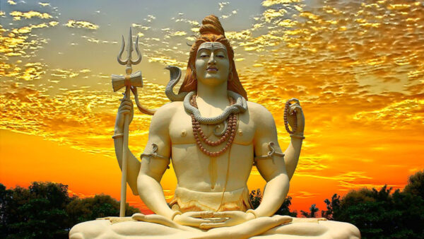 Wallpaper Sky, God, Background, Shiva, Golden, Statue, Lord