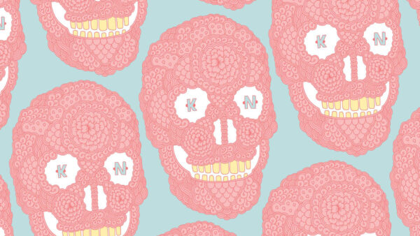 Wallpaper Artistic, Indie, Orange, Desktop, Skull