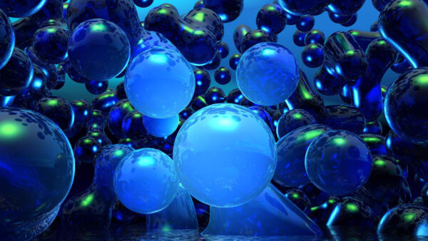 Wallpaper Blue, Balls, Glassy, Background, Sphere, Cool