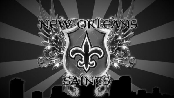 Wallpaper Black, New, White, Saints, Logo, Orleans, And