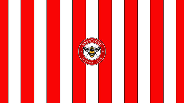 Wallpaper Logo, Brentford, Lines, Soccer, F.C, Red, Emblem, White