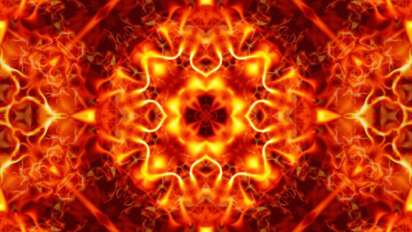 Wallpaper Fractal, Trippy, Yellow, Pattern, Abstraction, Fiery, Red
