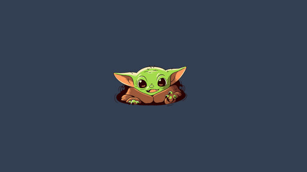 Wallpaper Green, Animation, Baby, With, Yoda, Desktop, Blue, Background, Movies
