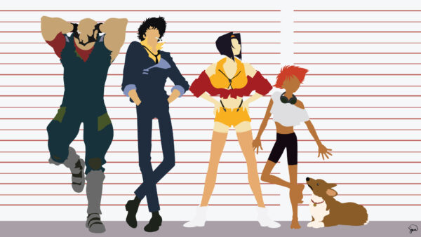 Wallpaper Faye, Cowboy, Spiegel, Spike, Valentine, Edward, Ein, Black, Bebop, Jet