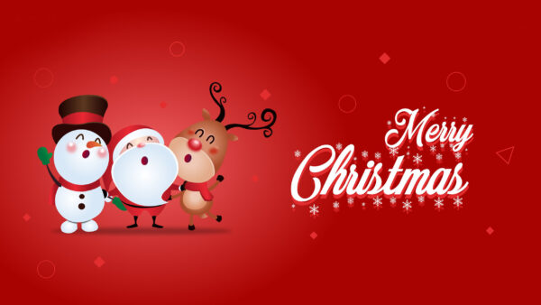 Wallpaper Background, Merry, Claus, Red, Christmas, And, With, Cartoon, Toy, Santa