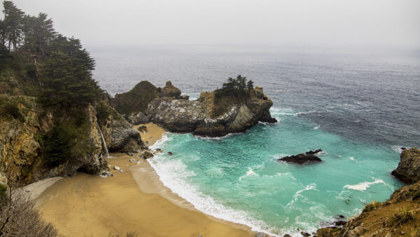 Wallpaper Ocean, Sand, Stones, Aerial, Beach, Desktop, Nature, Waves, Trees, Mobile, View, Rocks, Green