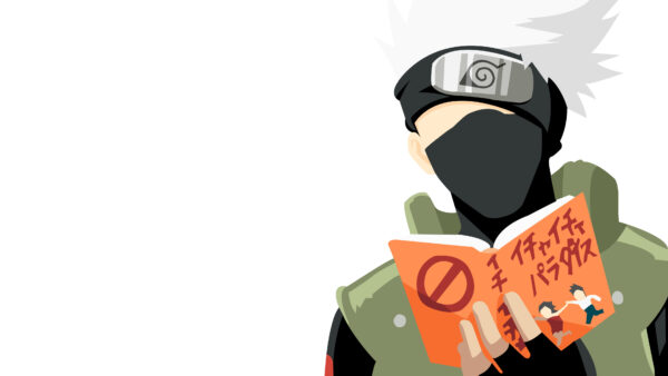 Wallpaper Hair, Book, Minimalist, Hatake, Kakashi, White, Naruto