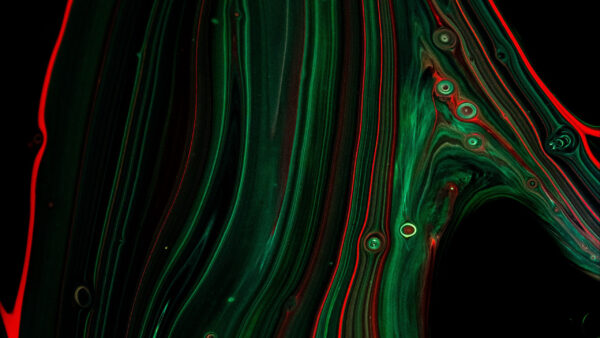 Wallpaper Bubbles, Lines, Liquid, Red, Paint, Abstract, Green