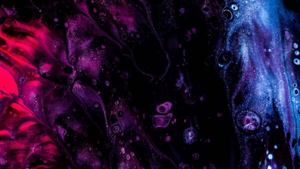 Wallpaper Spots, Purple, Abstract, Stains, Black, Blue, Paint