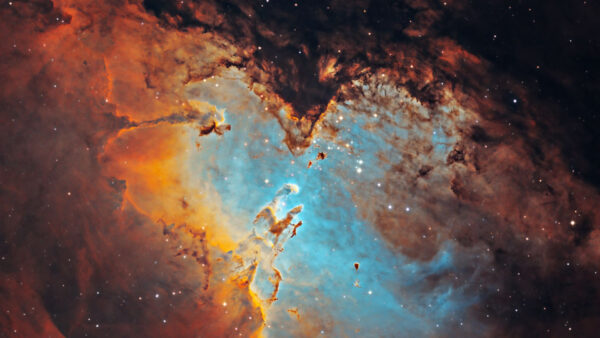 Wallpaper Nebula, Sky, Eagle, Stars, Colorful, Space, Glow