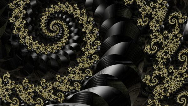 Wallpaper Spiral, Black, Fractal, Twisting, Trippy