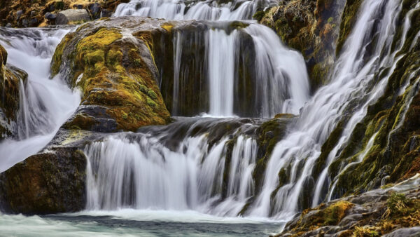 Wallpaper River, Waterfalls, Nature, Algae, Rocks, Green, Pouring