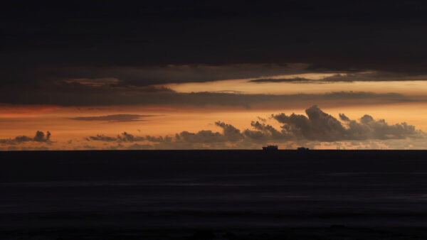 Wallpaper Sunset, Ocean, Waves, Photography, Boats