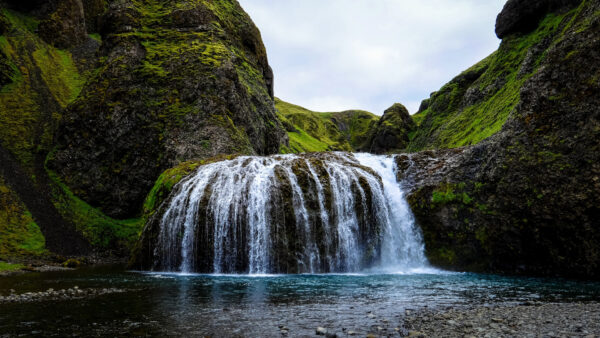 Wallpaper Waterfalls, Beautiful, Nature, Landscape, River, Mountains, Greenery, View