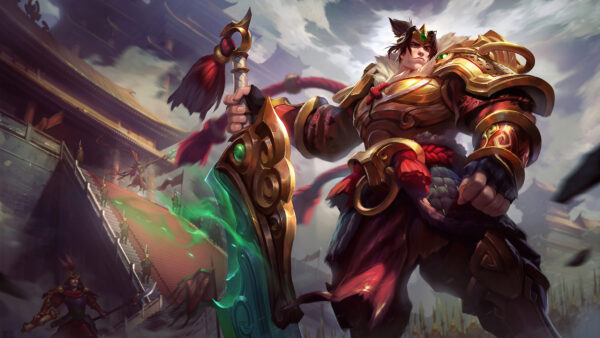 Wallpaper Sky, League, Background, White, Clouds, Garen, Legends