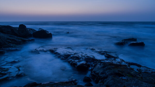 Wallpaper Sea, Nature, Stones, Rocks, Mobile, Desktop, Fog, Ocean, Waves