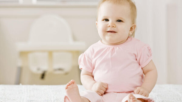 Wallpaper Pink, Girl, Background, Light, Dress, Blur, Wearing, Sitting, Cute, Baby